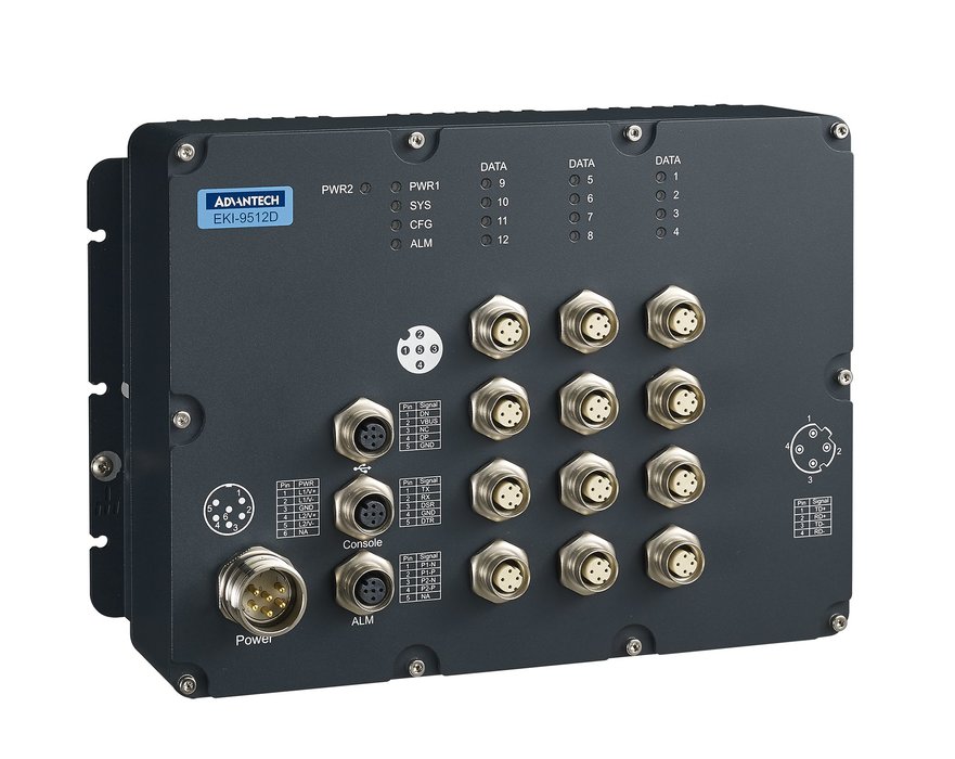 Advantech lance des switchs Ethernet M12 certifiées EN50155